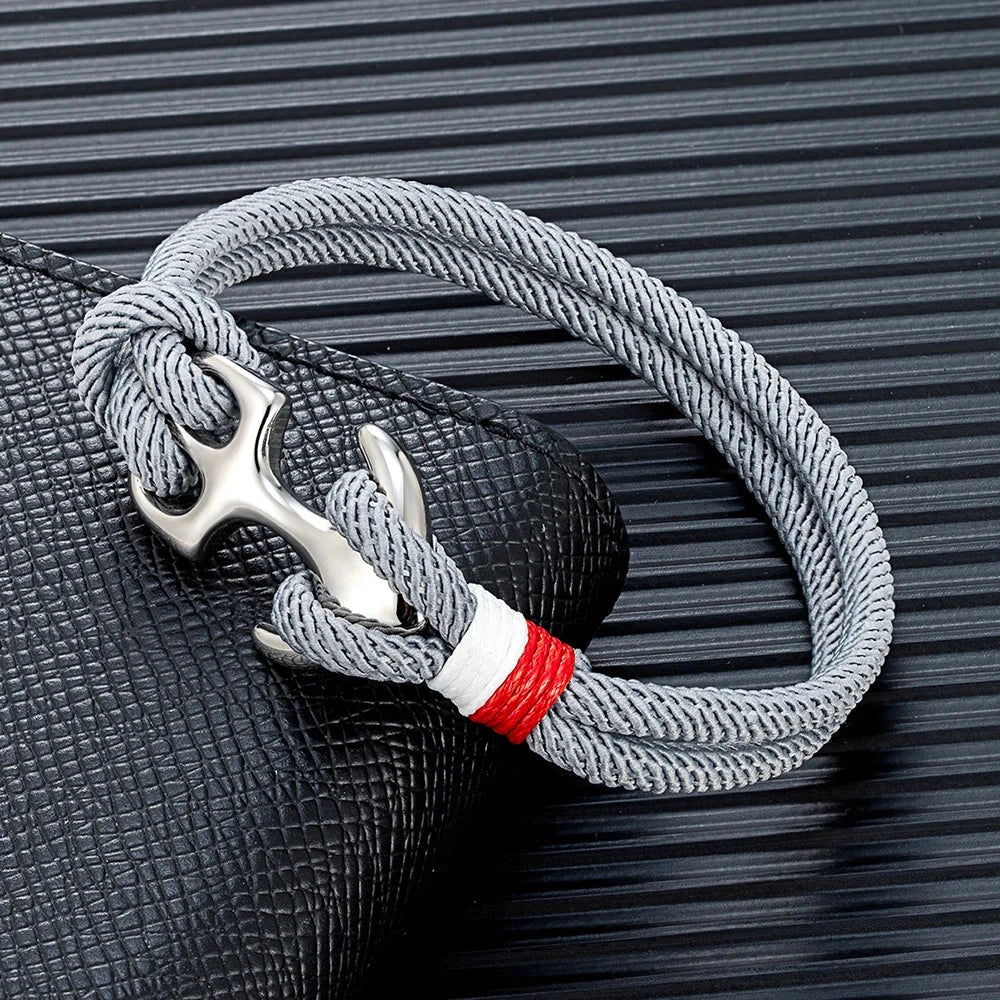 Nautical Survival Bracelet Dual Rope with Stainless Steel Anchor deideas