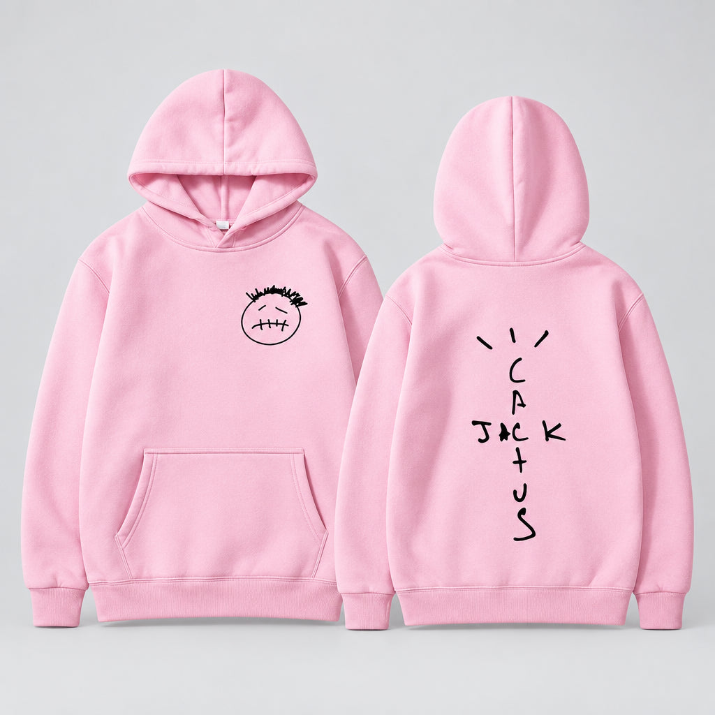 Face Graphic Pullover Hoodie – Front & Back Print