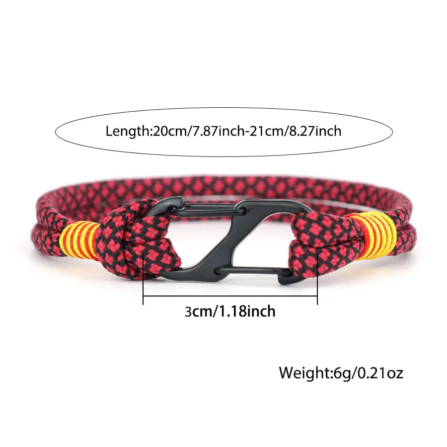 Two-Tone Rope Bracelet with Carabiner Clasp