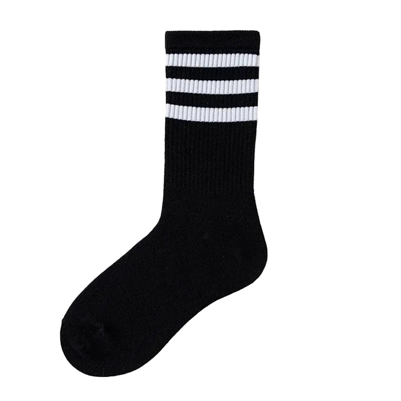 Striped Jacquard Cotton Crew Socks, Unisex EU 36-43