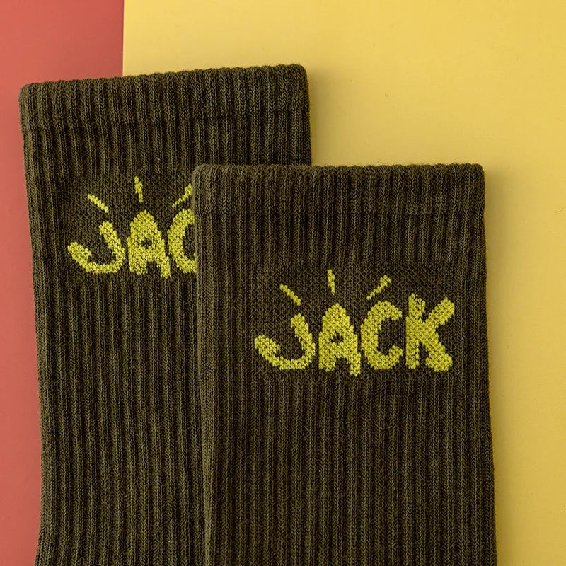 Jack Portrait Crew Socks – Unisex Cotton Blend Streetwear