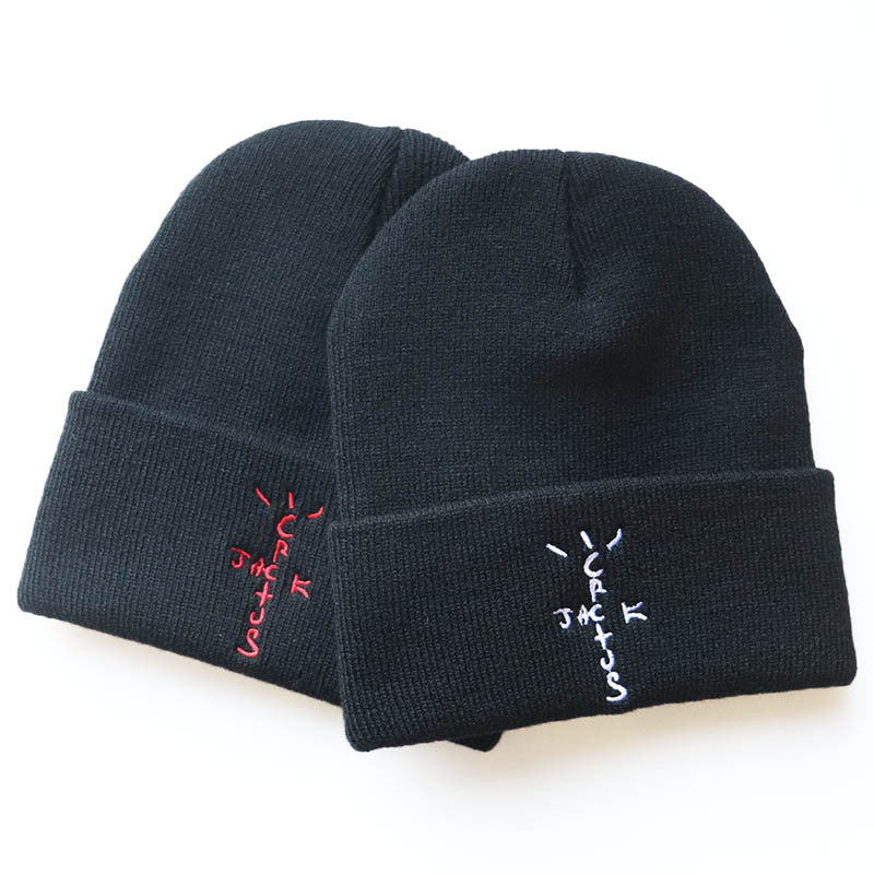 Bandana Graphic Cactus Embroidered Knit Beanie, One Size