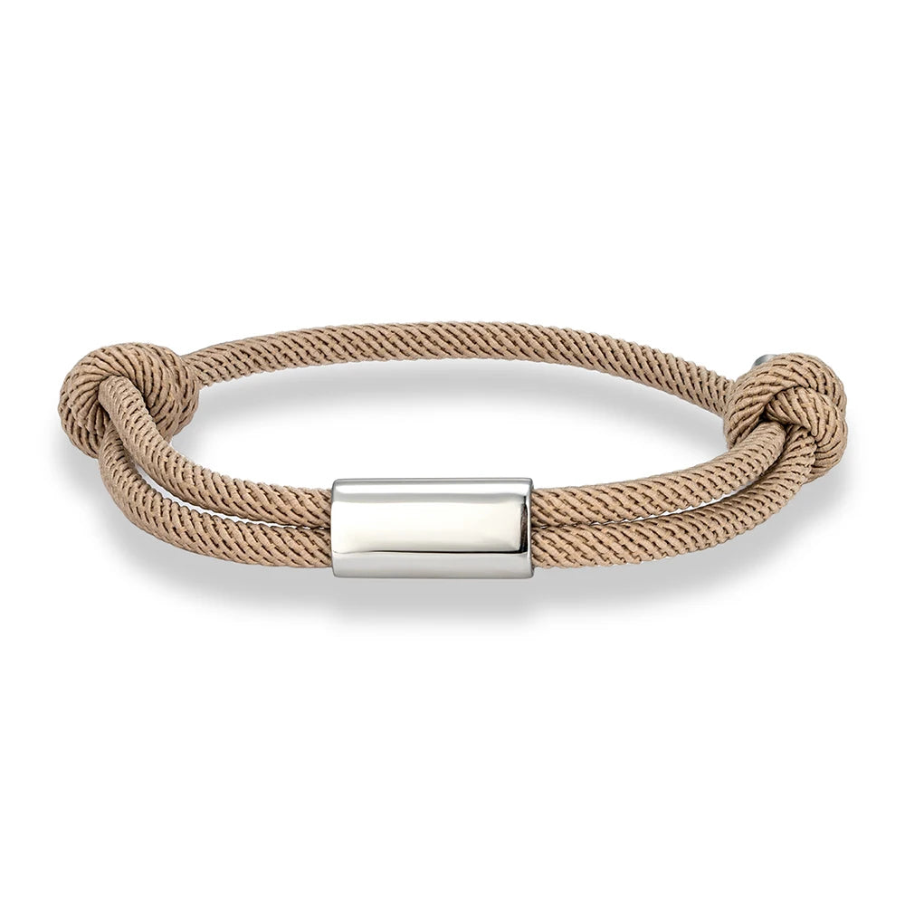 Adjustable Rope Bracelet – Blank Silver-Tone Accent, 14 Colors