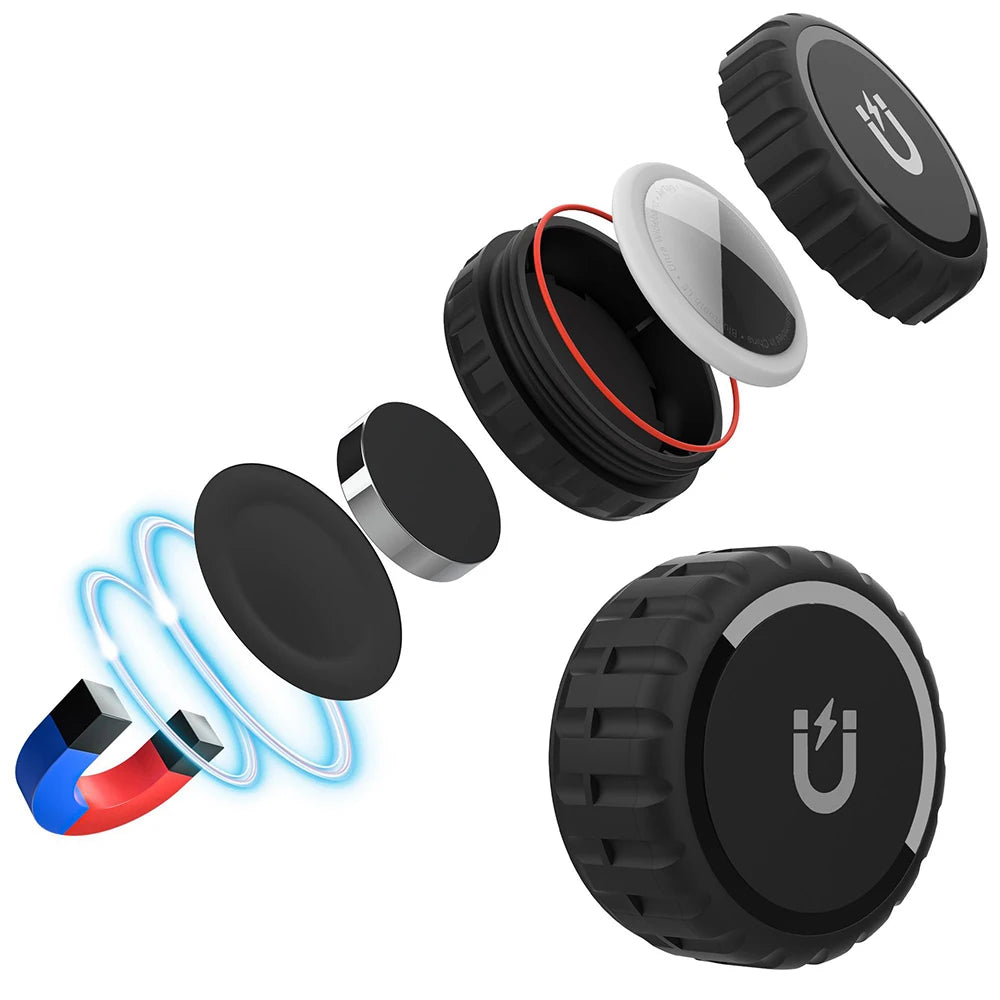 Ultra Magnetic AirTag Holder Case for Car Truck Bicycle Camping Waterproof Shatterproof Discreet Design with Adhesive Tape deideas