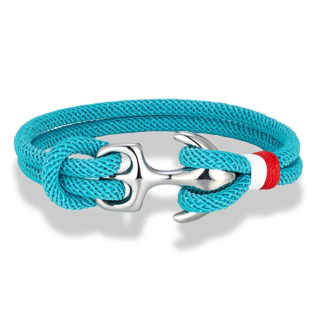 Nautical Survival Bracelet Dual Rope with Stainless Steel Anchor deideas