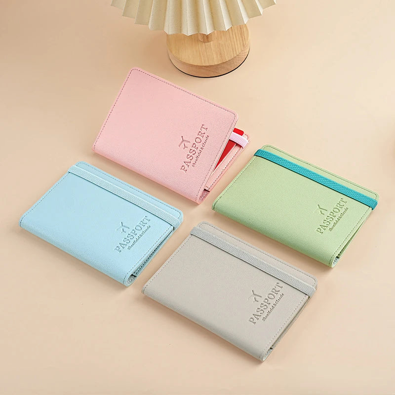 Passport Holder – Elastic Band & Card Slots, 6 Colors