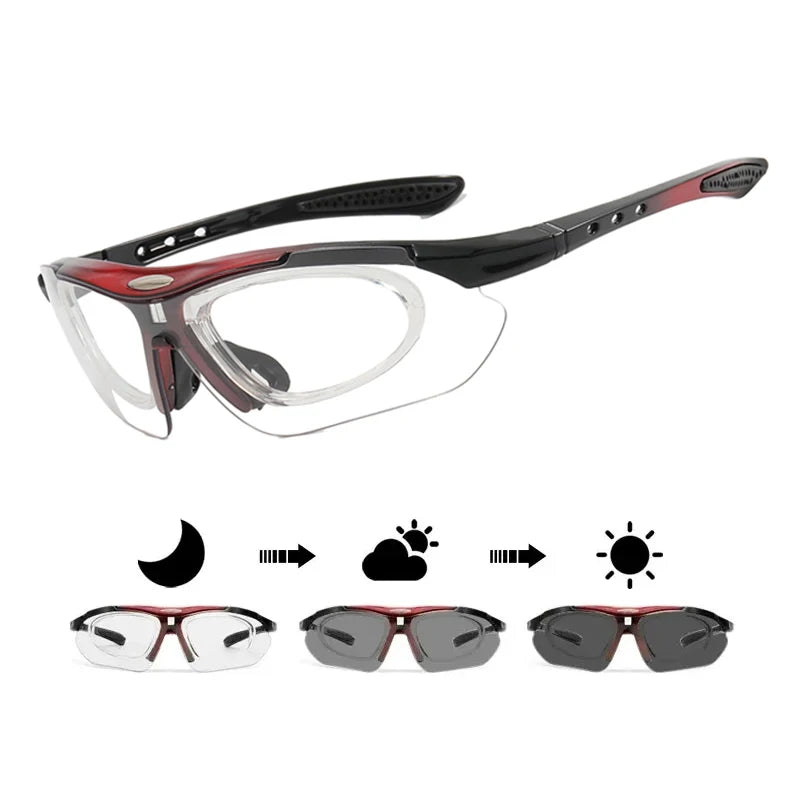 Photochromic Cycling Sunglasses - UV400, 152mm Wide