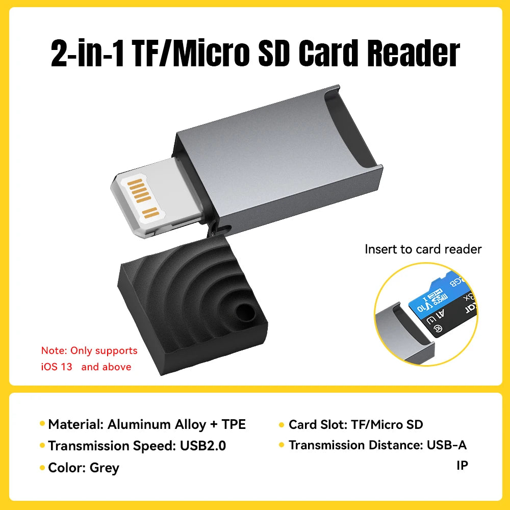 MicroSD Card Reader USB-C & USB 2.0, Dual Interface