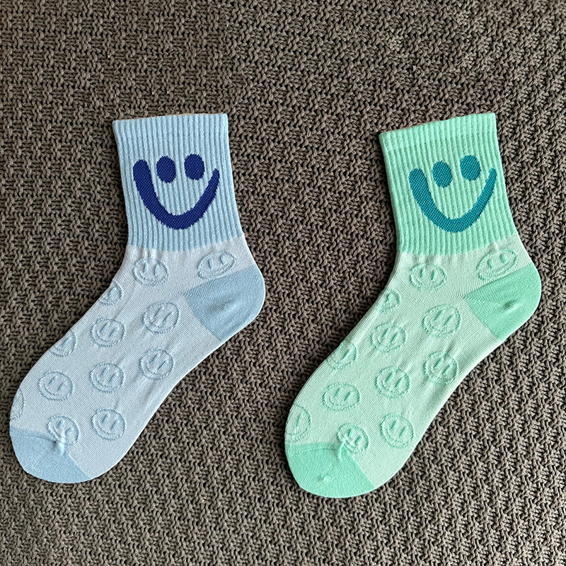 Smiley Face Socks 3-Pack – Textured Knit Gift Box