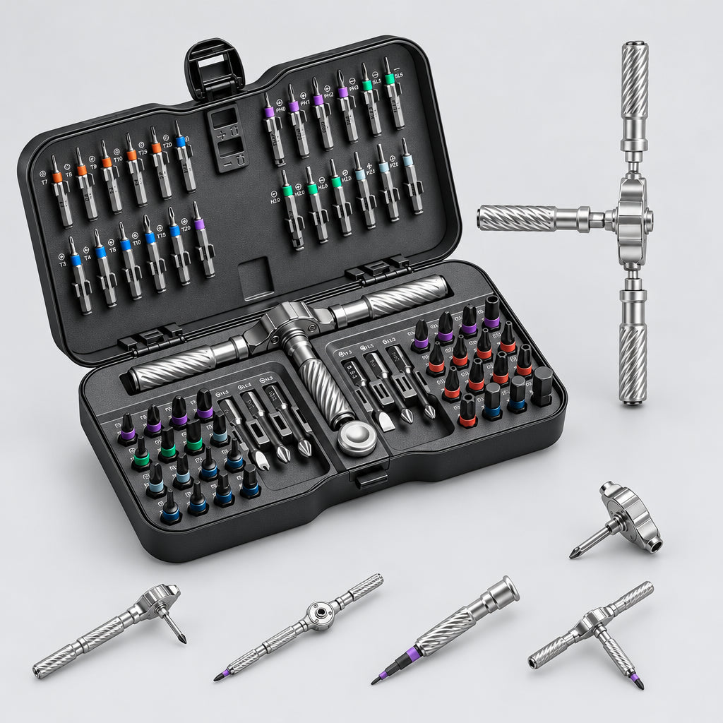 66-in-1 Magnetic Ratchet Screwdriver Set – T-Handle