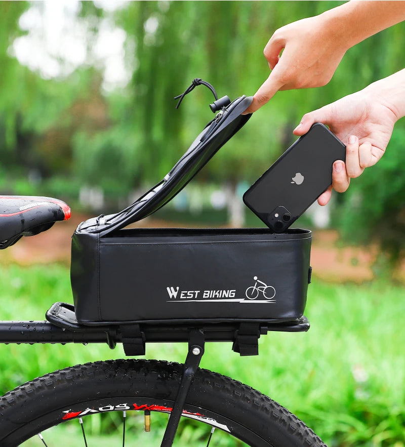 Bike Rear Rack Bag – West Biking 4L, Black, Rain Cover
