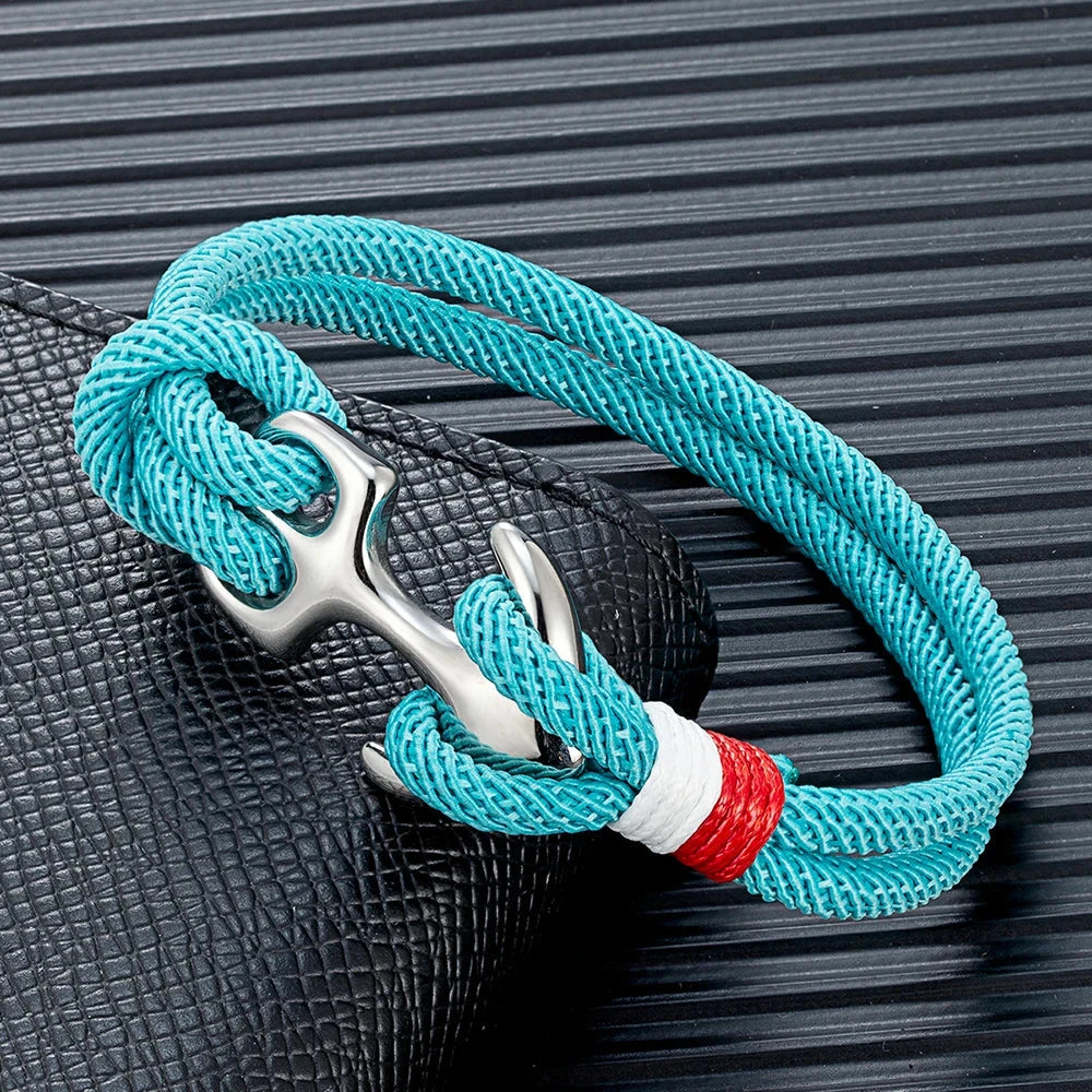 Nautical Survival Bracelet Dual Rope with Stainless Steel Anchor deideas