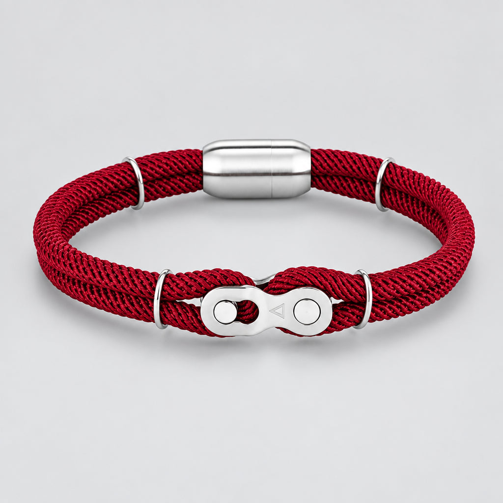 Biker Chain Magnetic Bracelet Rugged Rope & Rock Style deideas