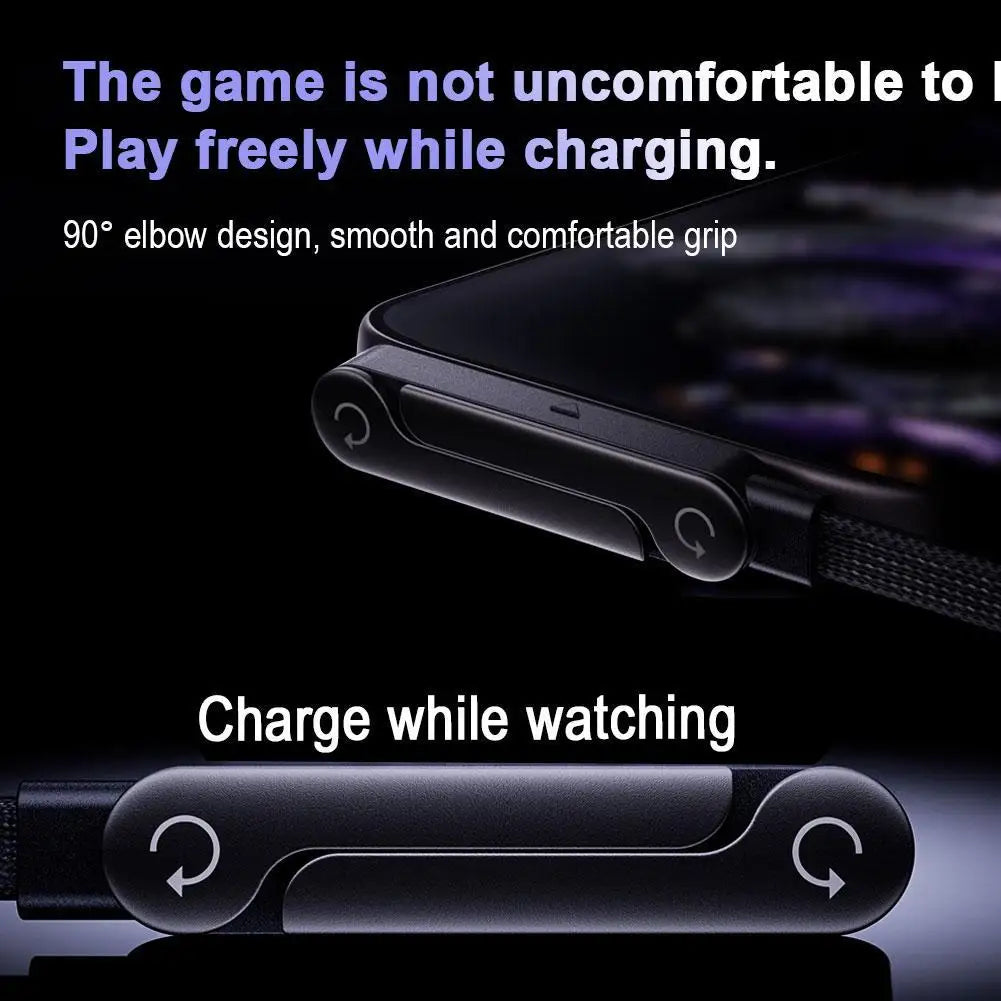 240W Fast Charging Cable + Foldable Phone Stand - USB-C & USB-A 2-in-1