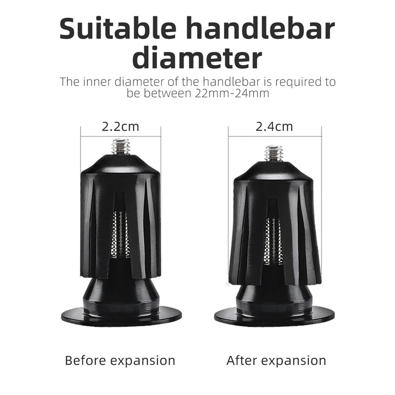 Aluminum Alloy Handlebar Bar End Plugs 6061, Mechanical Expansion