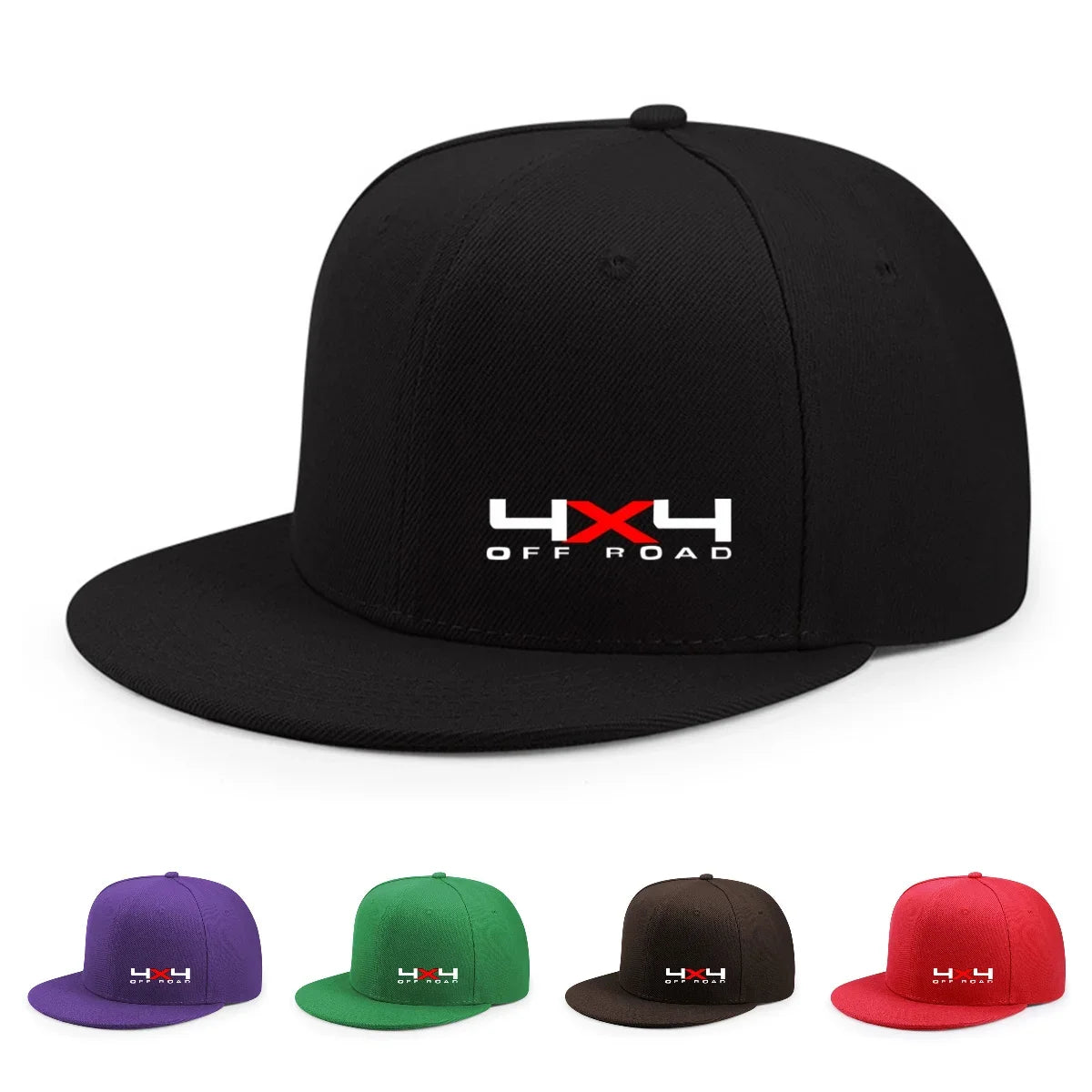 Solid Color Snapback Hat Flat Brim, Adjustable, Unisex
