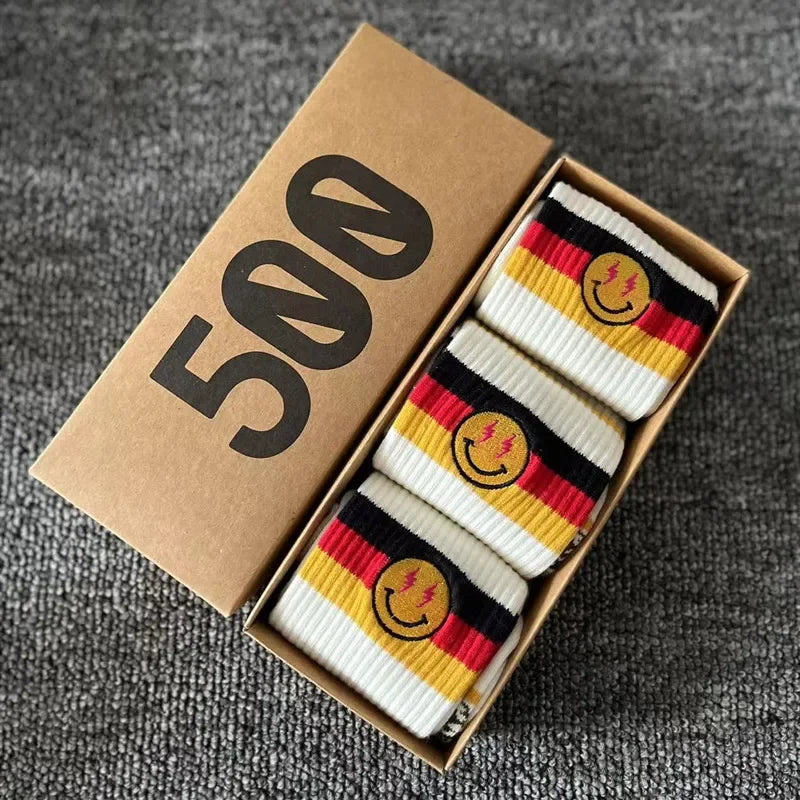 Striped Crew Socks 3-Pair Gift Box – Cotton Blend