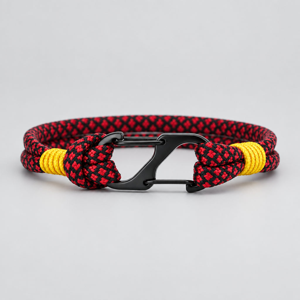 Two-Tone Rope Bracelet with Carabiner Clasp