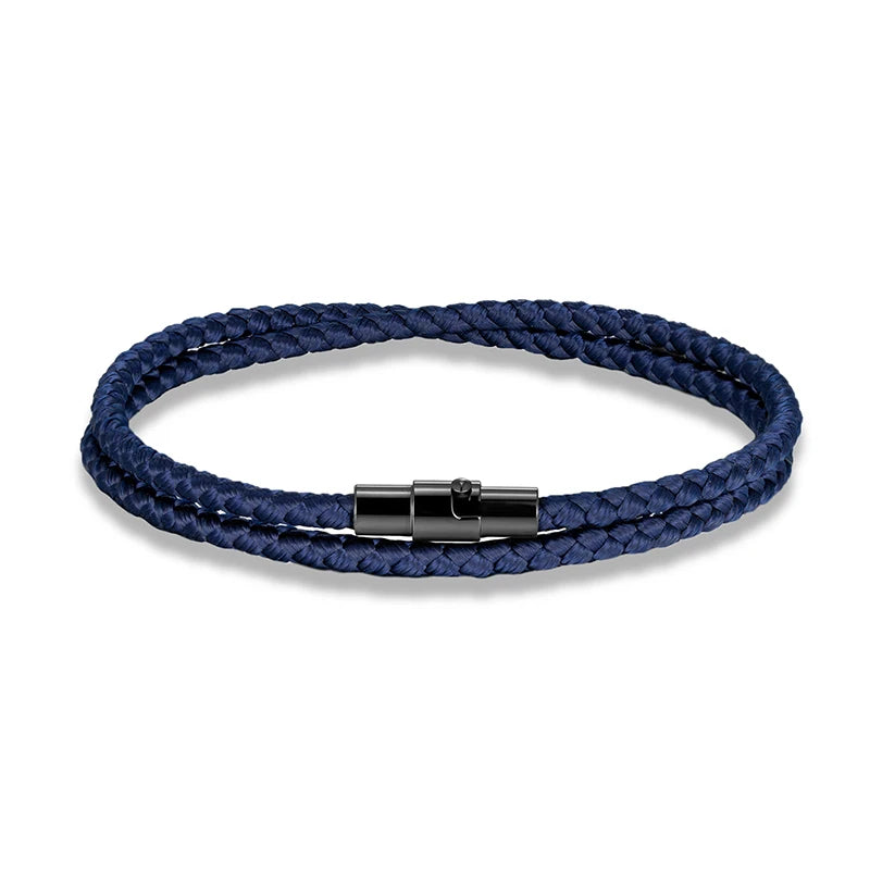 Focus Line Bracelet Minimalist Rope with Magnetic Steel Clasp