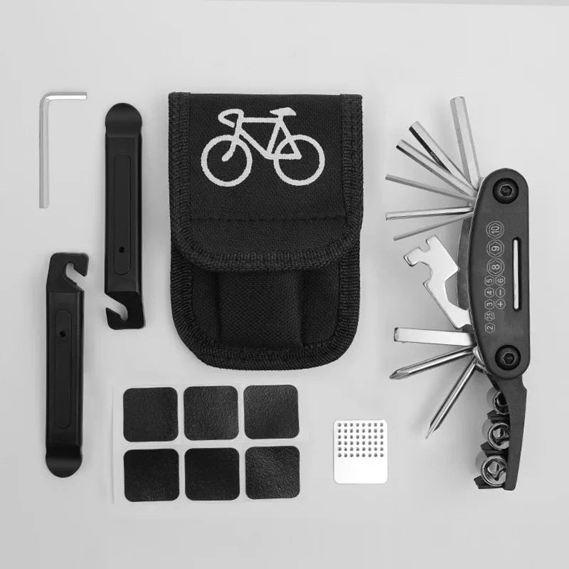 Bicycle Repair Tool Kit Pump Tire Patch Multifunctional Wrench deideas