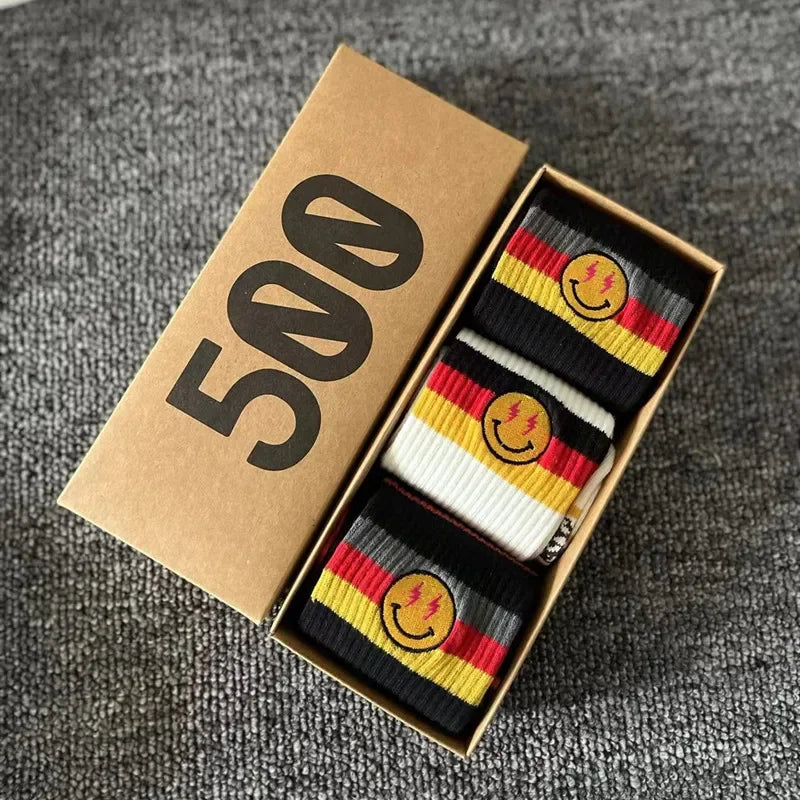 Striped Crew Socks 3-Pair Gift Box – Cotton Blend