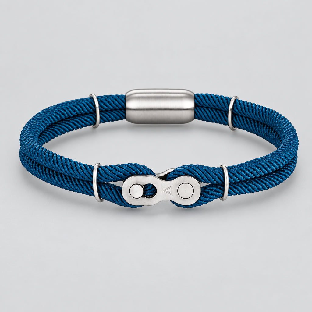 Biker Chain Magnetic Bracelet Rugged Rope & Rock Style deideas