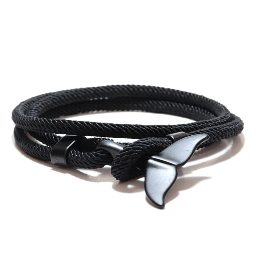 Whale Tail Rope Bracelet – Double Cord, 11 Colors