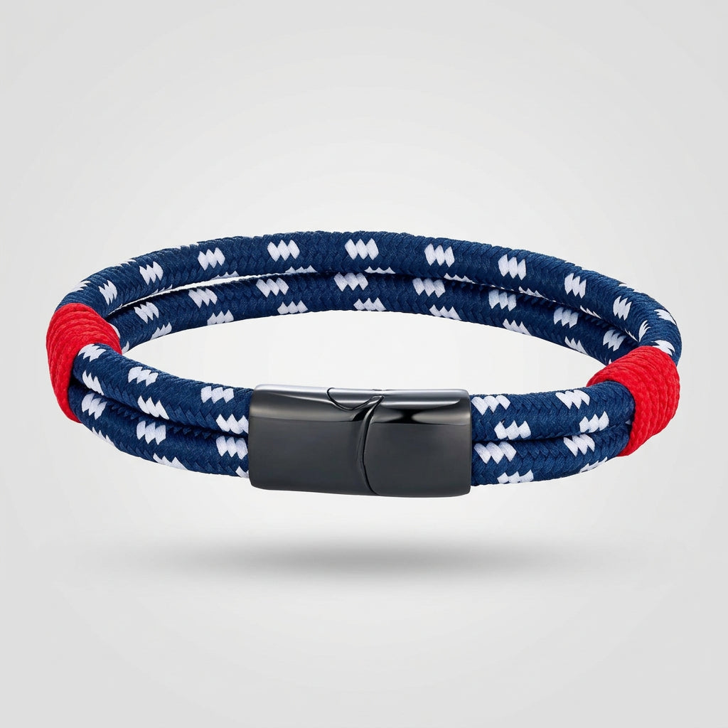 Fashion Nautical Bracelet Woven Rope with Stainless Steel Accent deideas