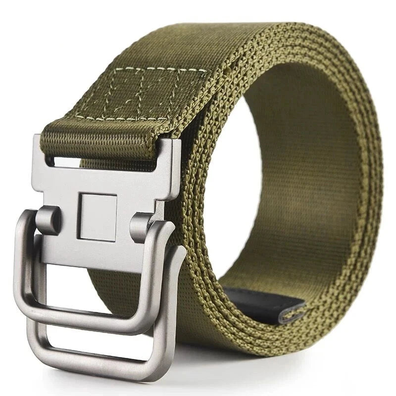 Youth Canvas Belt Dual Ring Buckle, Streetwear Style for Jeans & Cargo Pants deideas