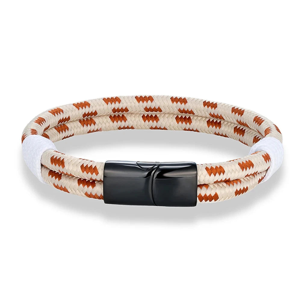 Fashion Nautical Bracelet Woven Rope with Stainless Steel Accent deideas