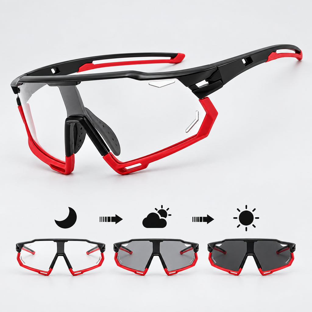 Photochromic Cycling Sunglasses - UV400, 152mm Wide