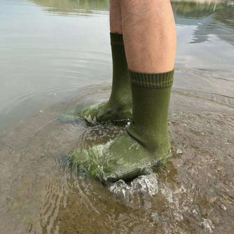 Outdoor Socks – Army Green, Sizes S–XL, EU 37–50
