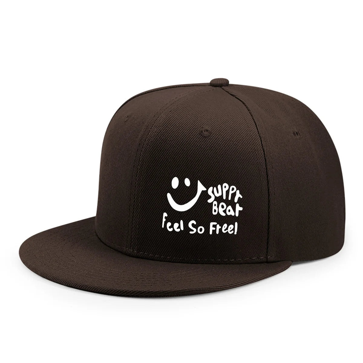 Smile Graphic Flat-Brim Cap – Breathe, 16 Colors