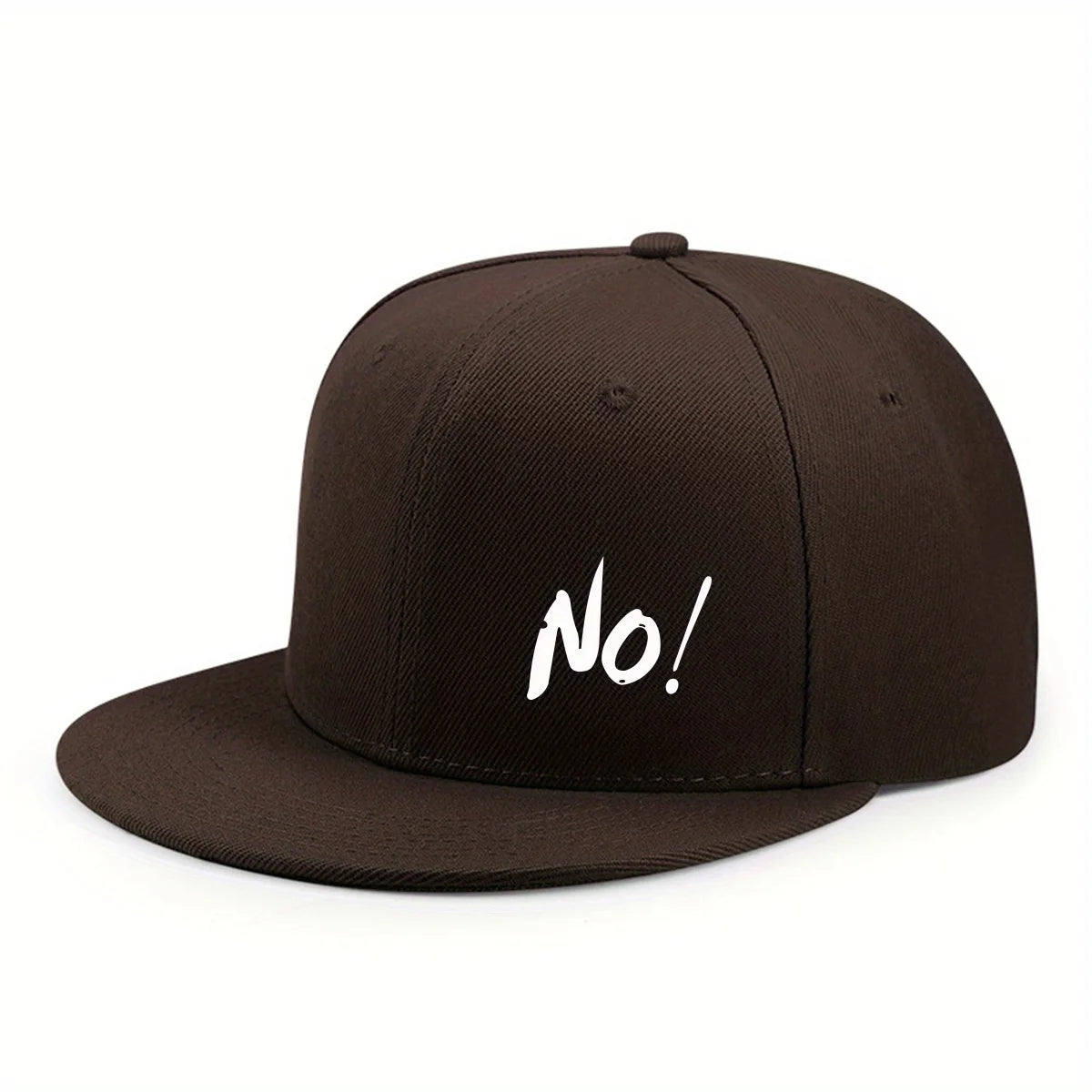 “No!” Graphic Flat-Brim Cap – 14 Colors