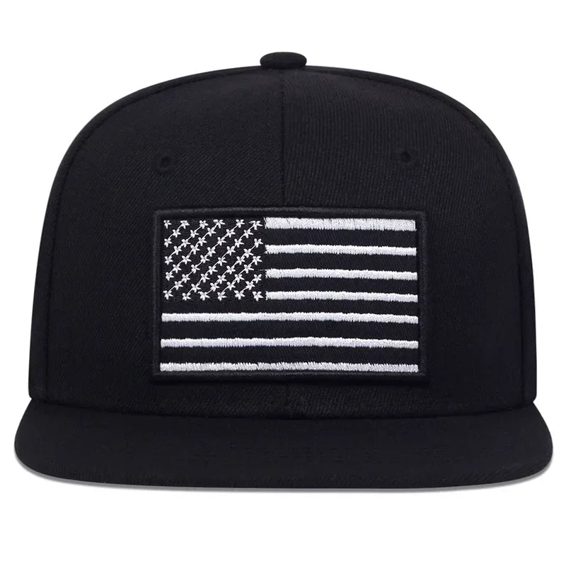 American Flag Embroidery Baseball Cap Hip-Hop Style, Adjustable, Unisex