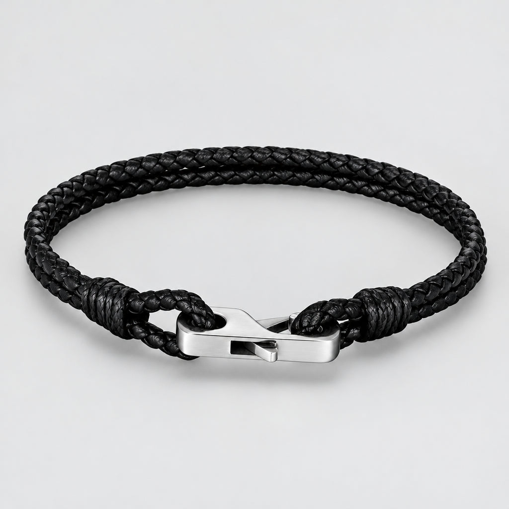 Leather Cord Bracelet – 3 mm, Square Magnetic Clasp