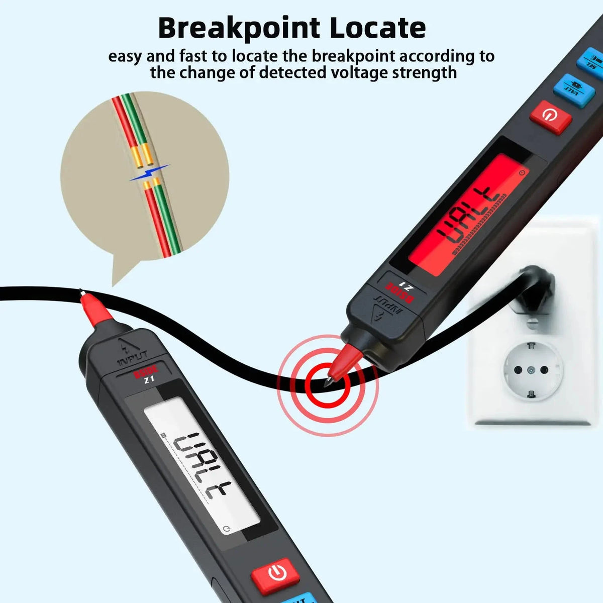 Digital multimeter, voltage detector, tester, contactless smart electric pen, NCV, live cable continuity test, Hz ohms, DC, AC meter deideas