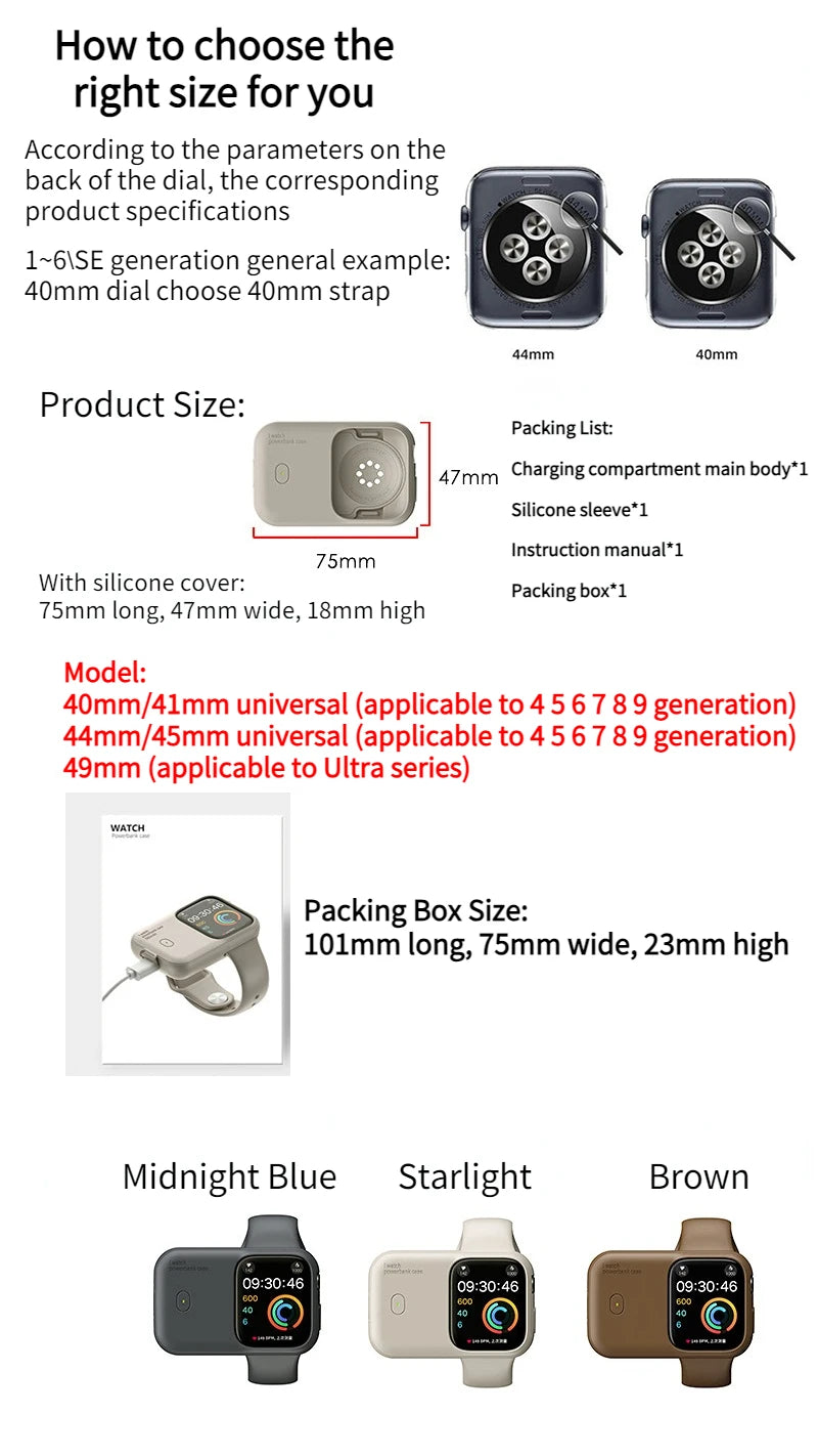 Charge — Chargeur sans fil portable + batterie externe pour Apple Watch