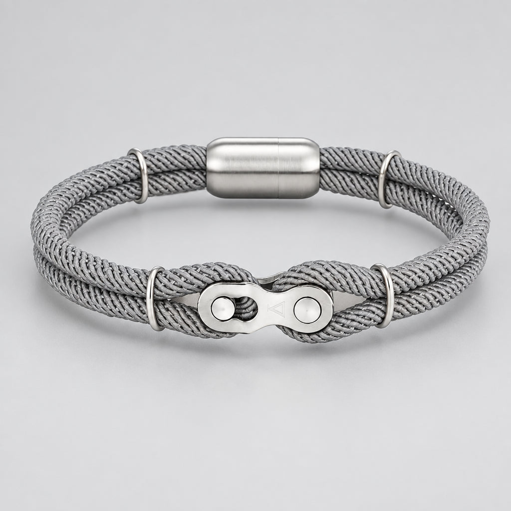 Biker Chain Magnetic Bracelet Rugged Rope & Rock Style deideas