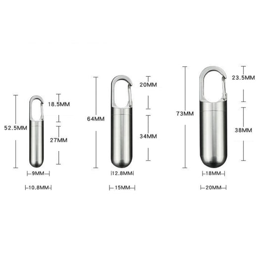 Pill Keychain Container – Screw-Top Capsule, 3 Sizes