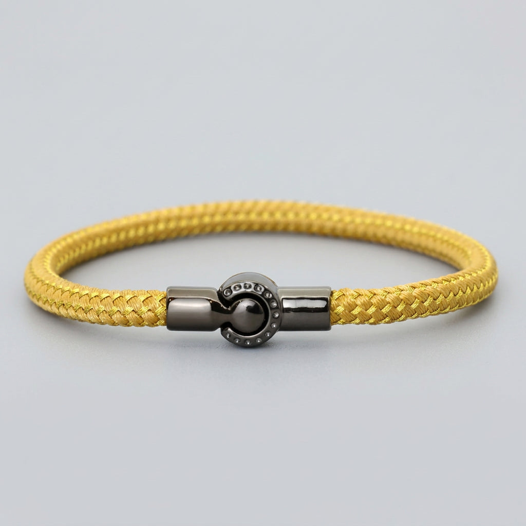 Outdoor Sports Cycling Mens Rope Bracelet Black Magnet Buckle Wrap Bangle Pulseira Corda Masculina Pulceras Hombres Elegante deideas