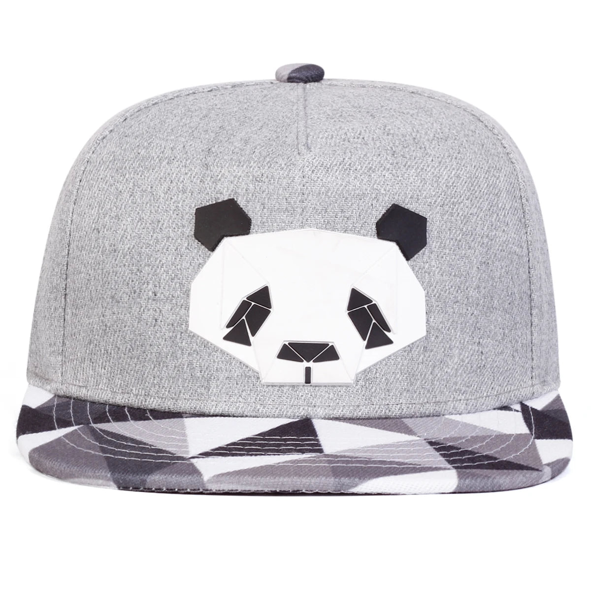 Geometric Panda Cap – Flat Camo Brim, 3 Colors