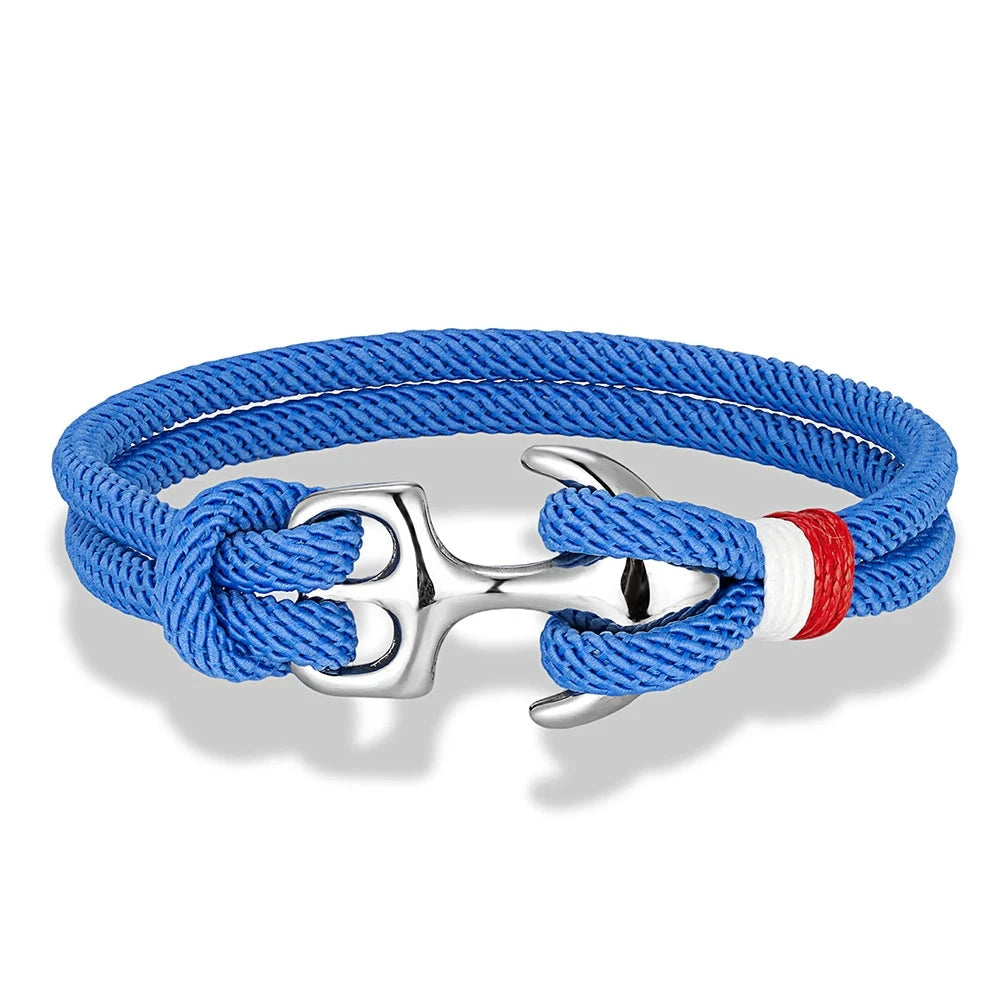 Nautical Survival Bracelet Dual Rope with Stainless Steel Anchor deideas
