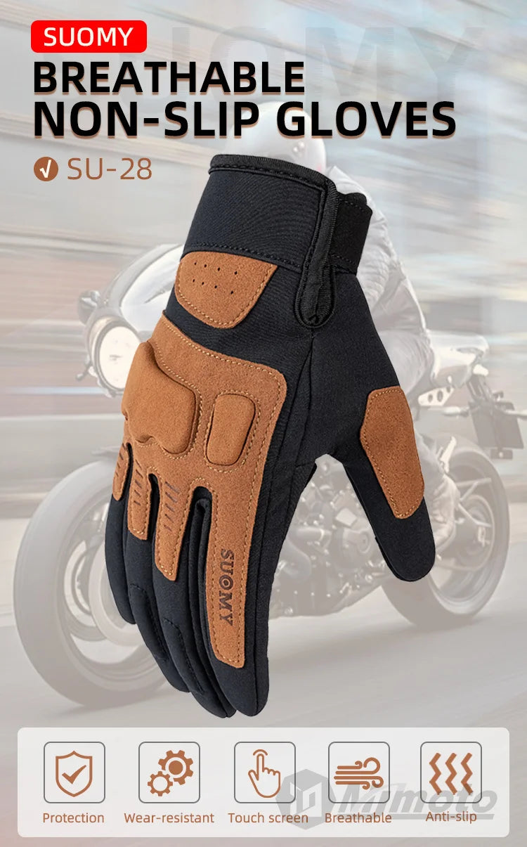 SUOMY Female Motorcycle Gloves Summer Breathable Non-slip Cycling Riding Glove Windproof Sensitive Touch Crashproof Lady Gloves deideas