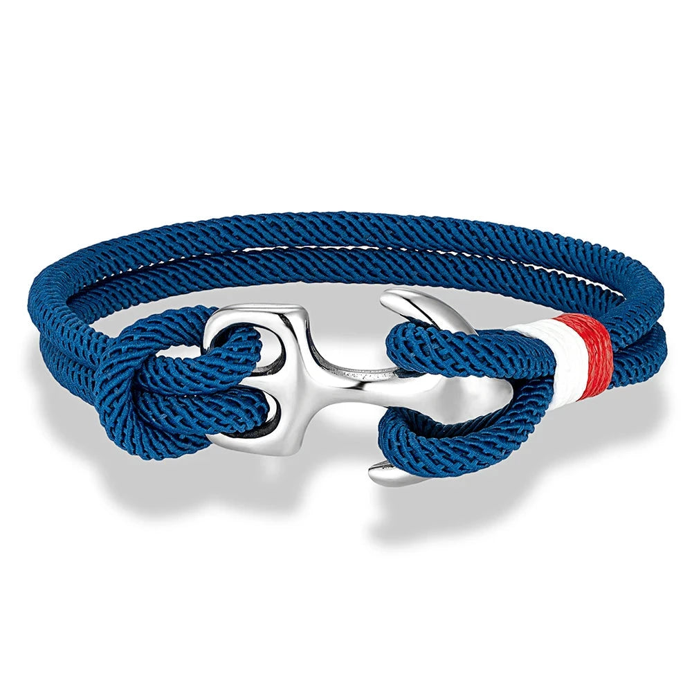 Nautical Survival Bracelet Dual Rope with Stainless Steel Anchor deideas