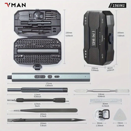 Mini Electric Screwdriver Set – 156-in-1 Precision Repair Kit