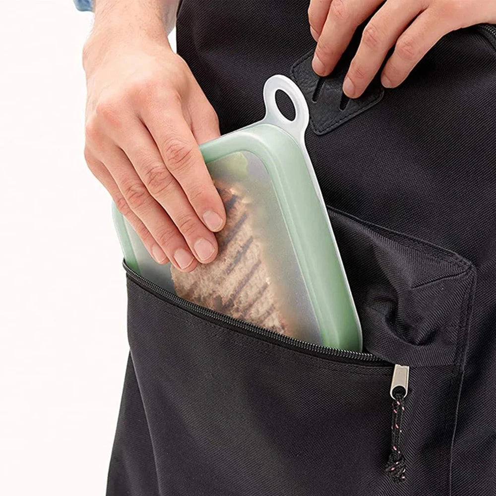 Portable Silicone Lunch Box Sandwich & Snack Container deideas