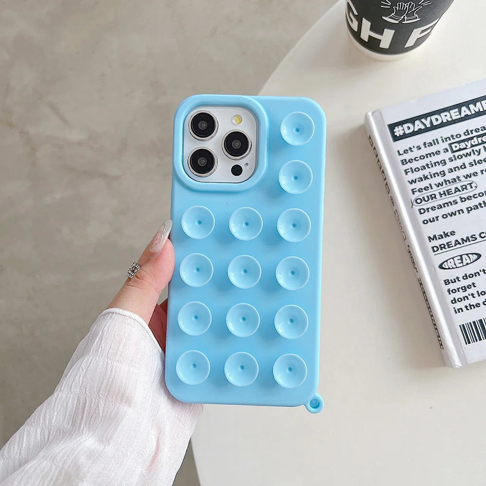 Suction Cup iPhone Case with Wrist Lanyard – 6 Colors