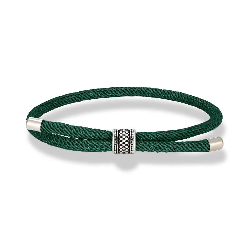 Rope Bracelet – Diamond-Pattern Bead, 15 Colors