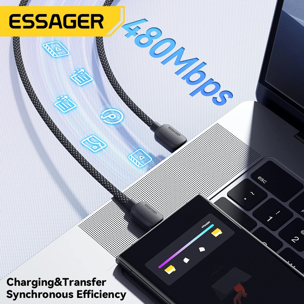 USB-C to USB-C Cable – 100W, Braided, 1 m or 2 m